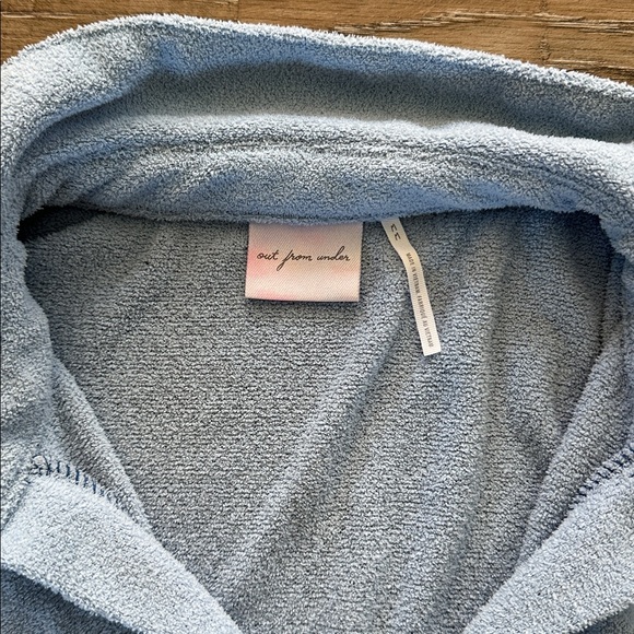 URBAN OUTFITTERS OUT FROM UNDER SYNDEY COLLARED V-NECK BLUE TOP - Picture 2 of 2